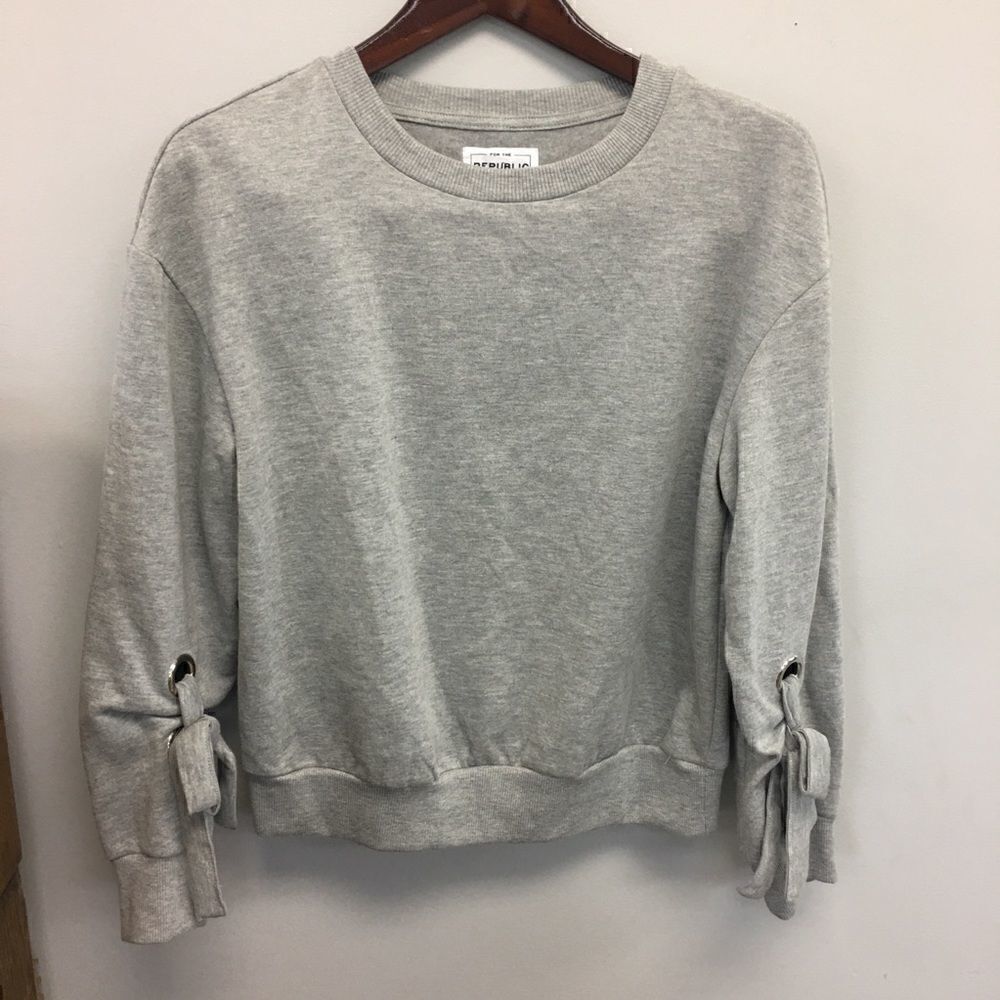 For The Republic | Pullover Tie Sleeve Sweater XS